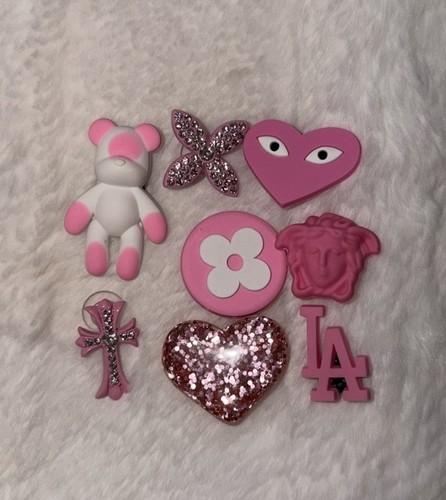 Pink girls charms fits crocs - pink,