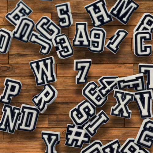 White letters and numbers croc - white,