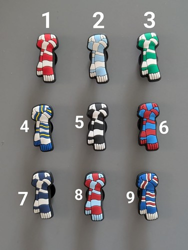 Football scarf shoe charms - football, for