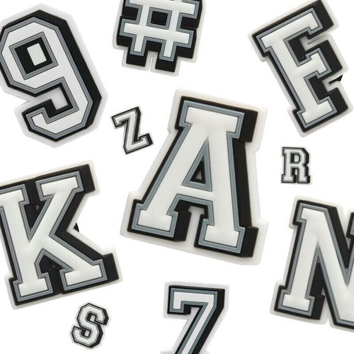 Letters numbers shoe charms - letters,