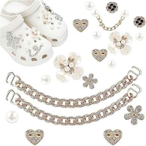 20pcs croc charms bling pearl - 20pcs,
