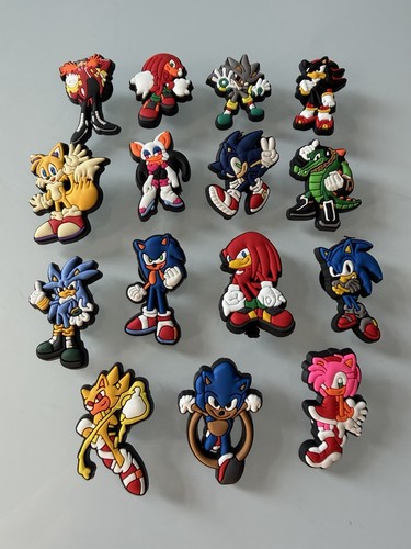 Sonic hedgehog shoe charms - sonic,