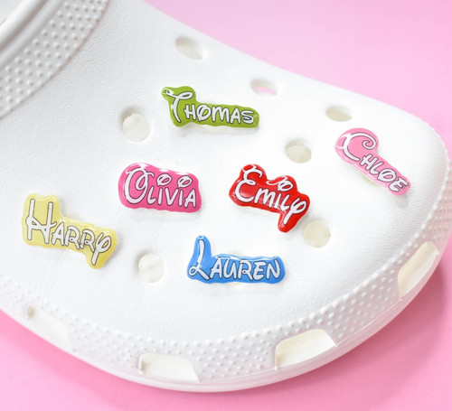 Personalised name croc charms - personalised,