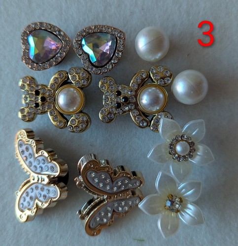 10pcs gold rhinestone croc - gold,